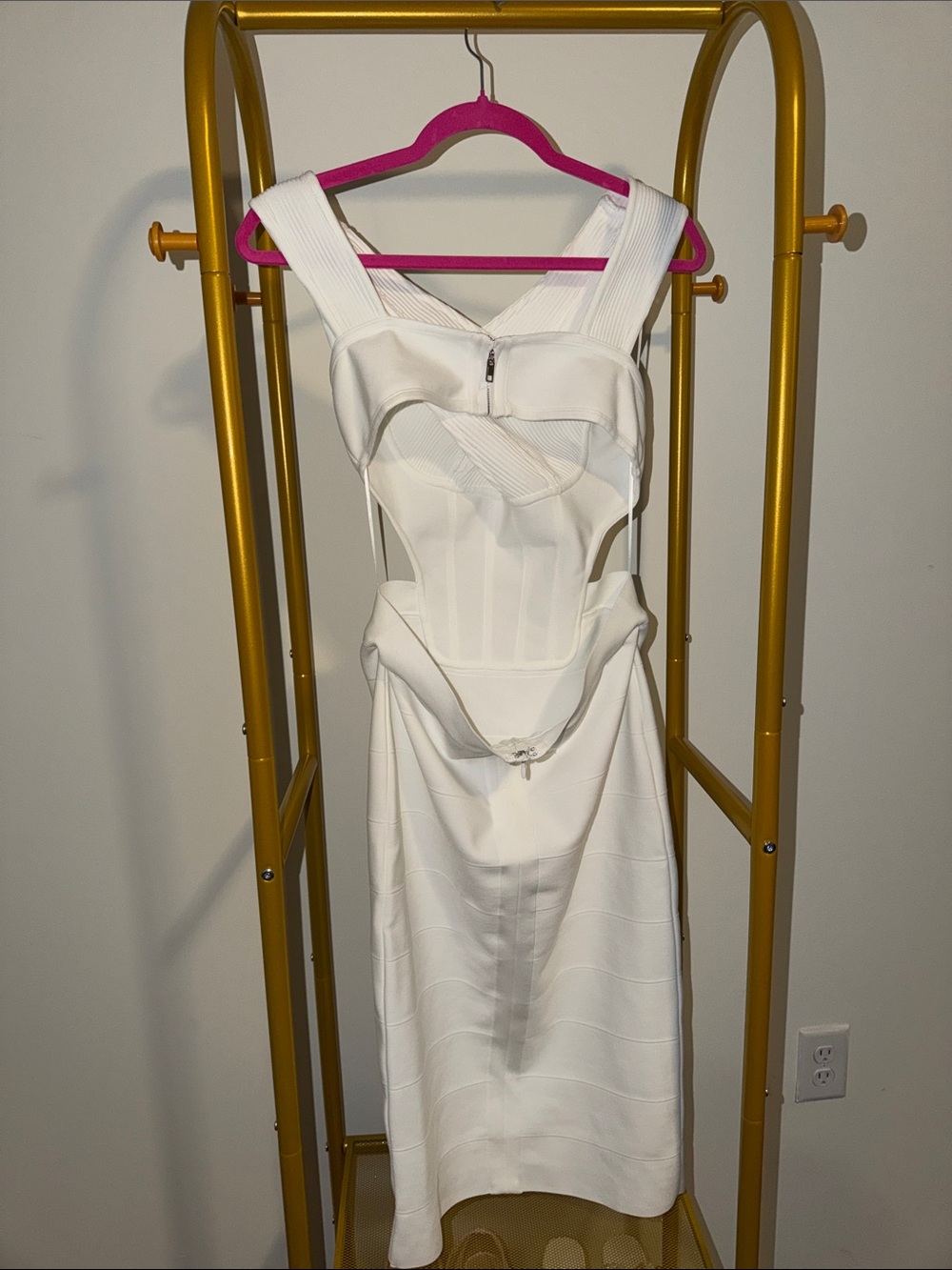 White Corset Midi Dress - Picture 4 of 6